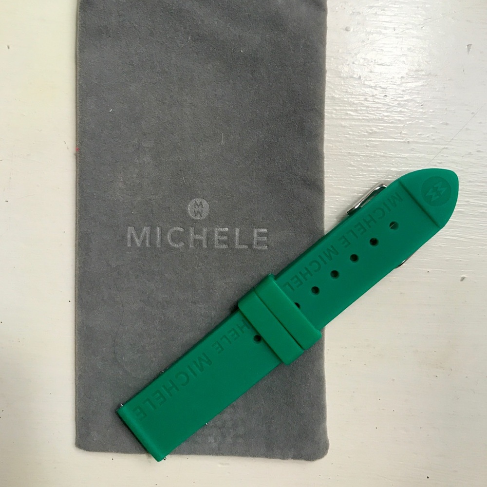Michele 18mm green silicone strap
